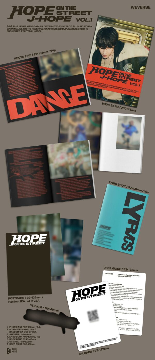 PREVENTA - ALBUM WEVERSE HOPE ON THE STREET “J-HOPE” (ALBUM WEVERSE + REGALOS DE PREVENTA) - Imagen 2